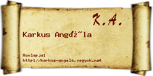 Karkus Angéla névjegykártya